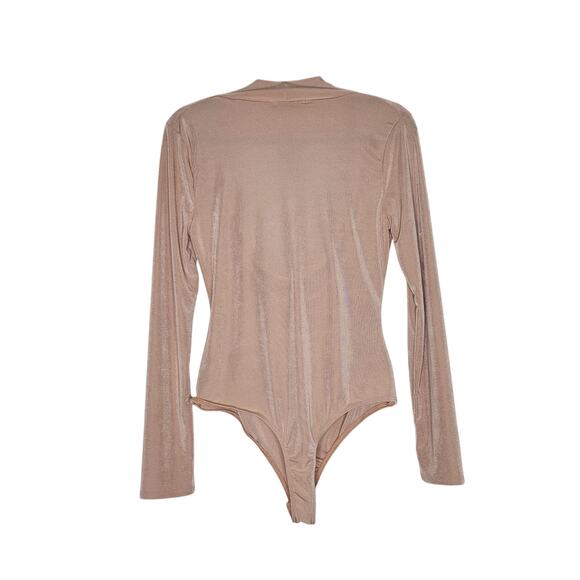 Sheer Tan Drape Bodysuit - Picture 2 of 7